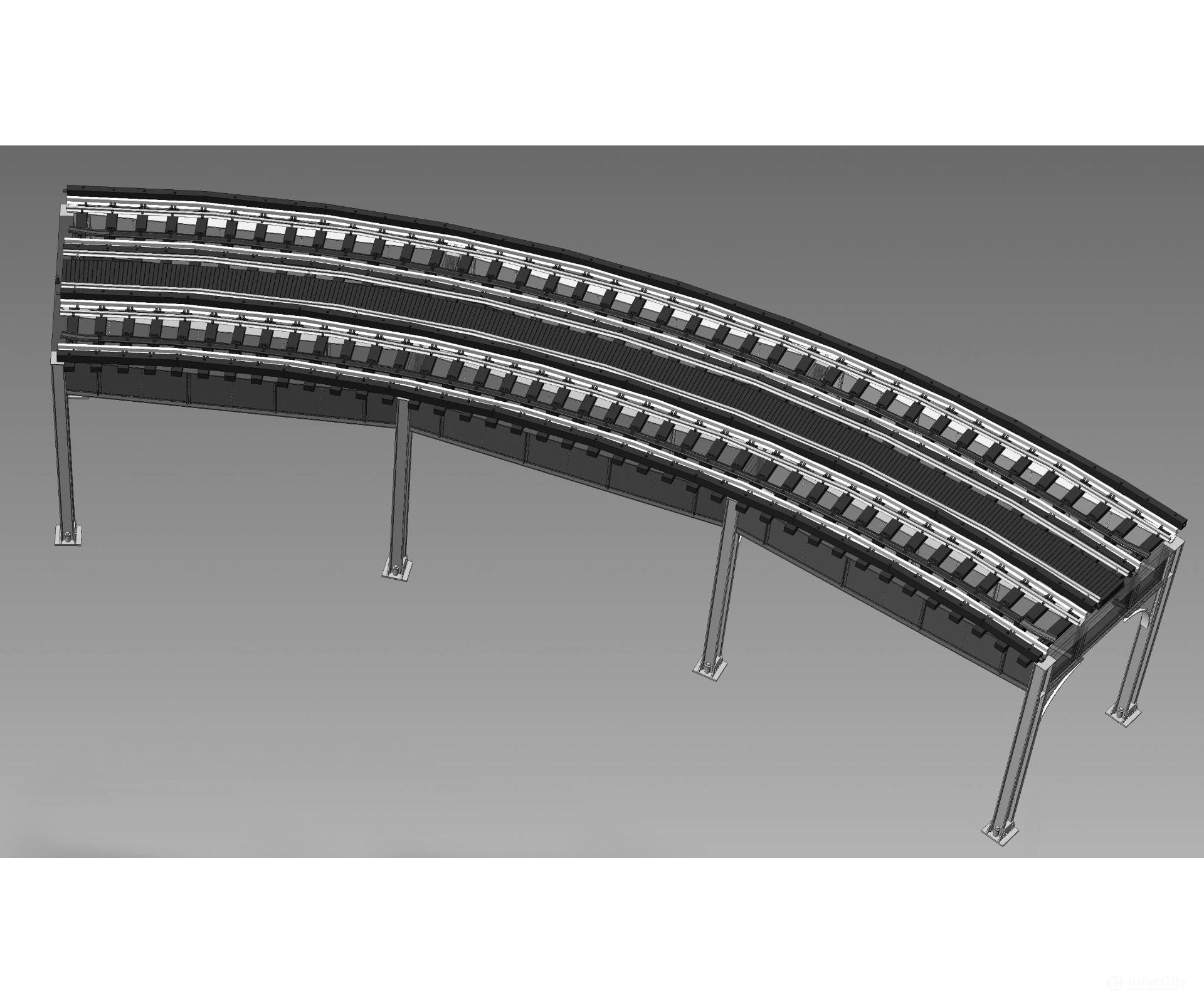 Rapido 301003 HO Elevated Transit Curved Double Track Kit w/Rails Installed (1x 45 degrees) Track & Turnouts