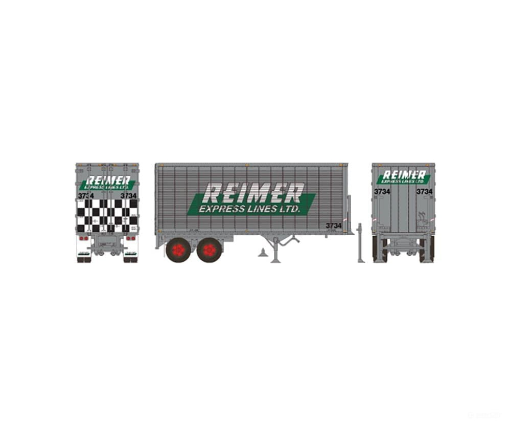Rapido 403083 Ho 26’ Can-Car Dry Van Trailer: Reimer Trucking: #3742 Freight Loads & Containers