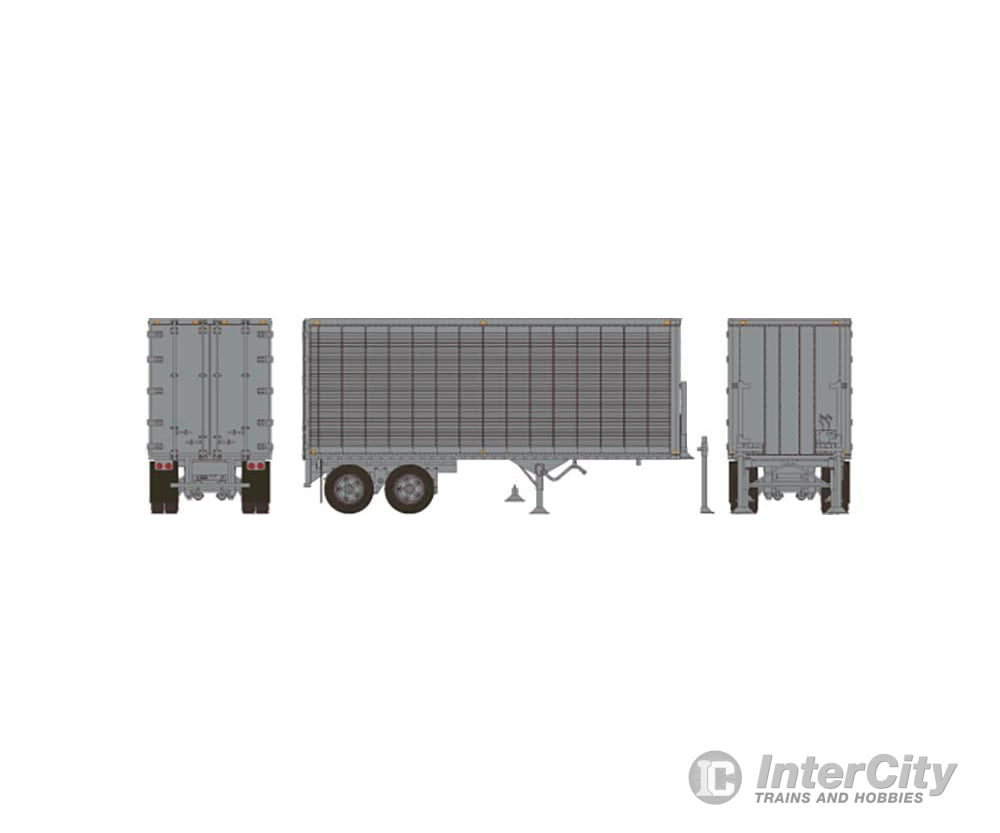 Rapido 403121 Ho 26’ Can-Car Trailer: Silver Unlettered Freight Loads & Containers