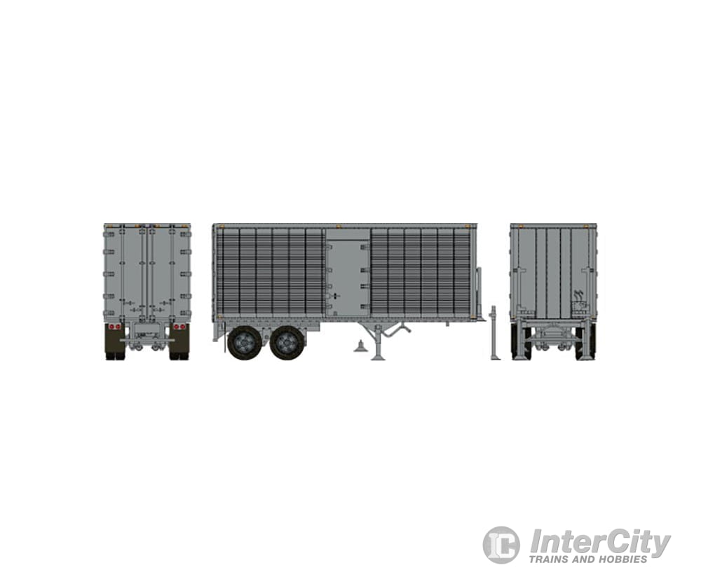 Rapido 403122 Ho 26’ Can-Car Dry Van Trailer W/Side Door: Silver Unlettered Freight Loads &