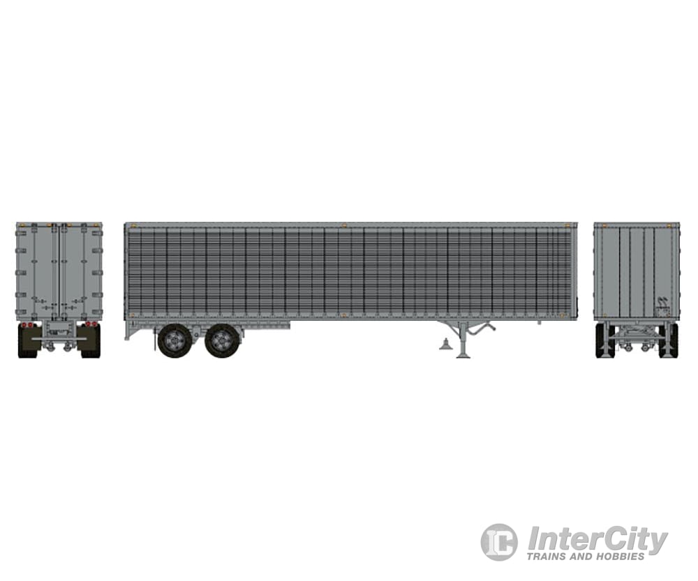 Rapido 403123 Ho 45’ Trailmobile Dry Van Trailer: Silver Unlettered Freight Loads & Containers