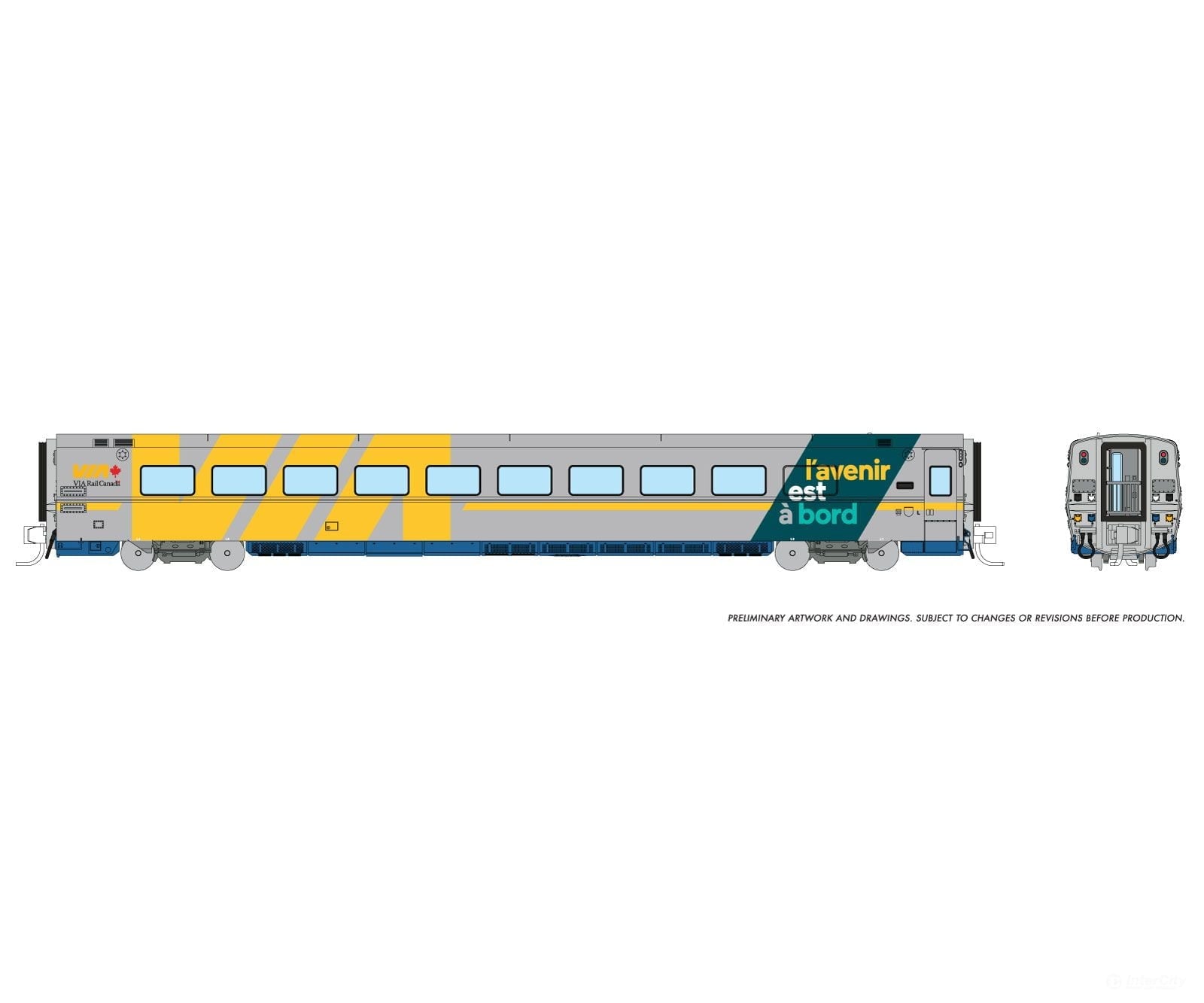 Rapido 508016 N LRC Coach: VIA Rail - The Future Is On Board Wrap Passenger Cars