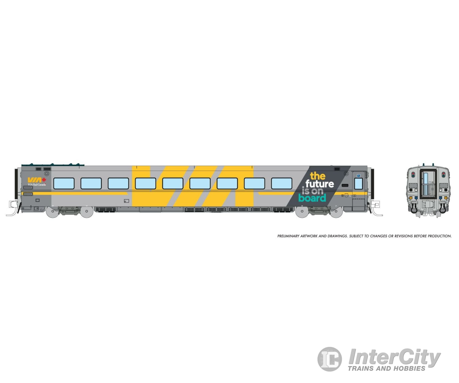 Rapido 508017 N LRC Business Class Coach: VIA Rail - The Future Is On Board Wrap Passenger Cars