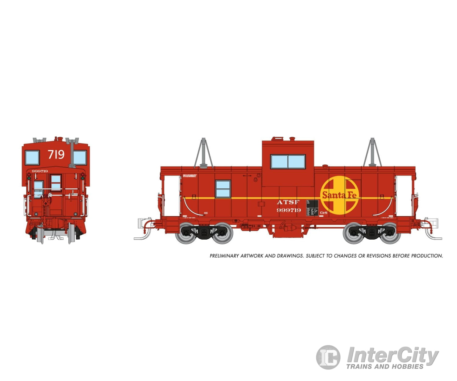 Rapido 510039 N Wide Vision Caboose: Santa Fe: #999719 Freight Cars