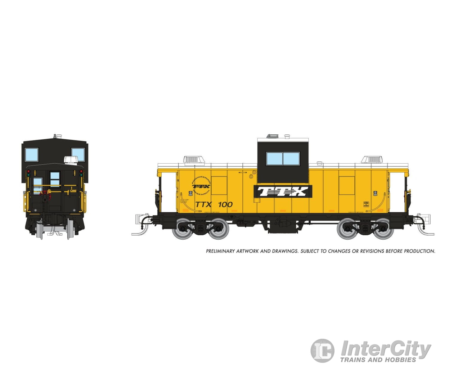 Rapido 510043 N Wide Vision Caboose: TTX: #100 Freight Cars