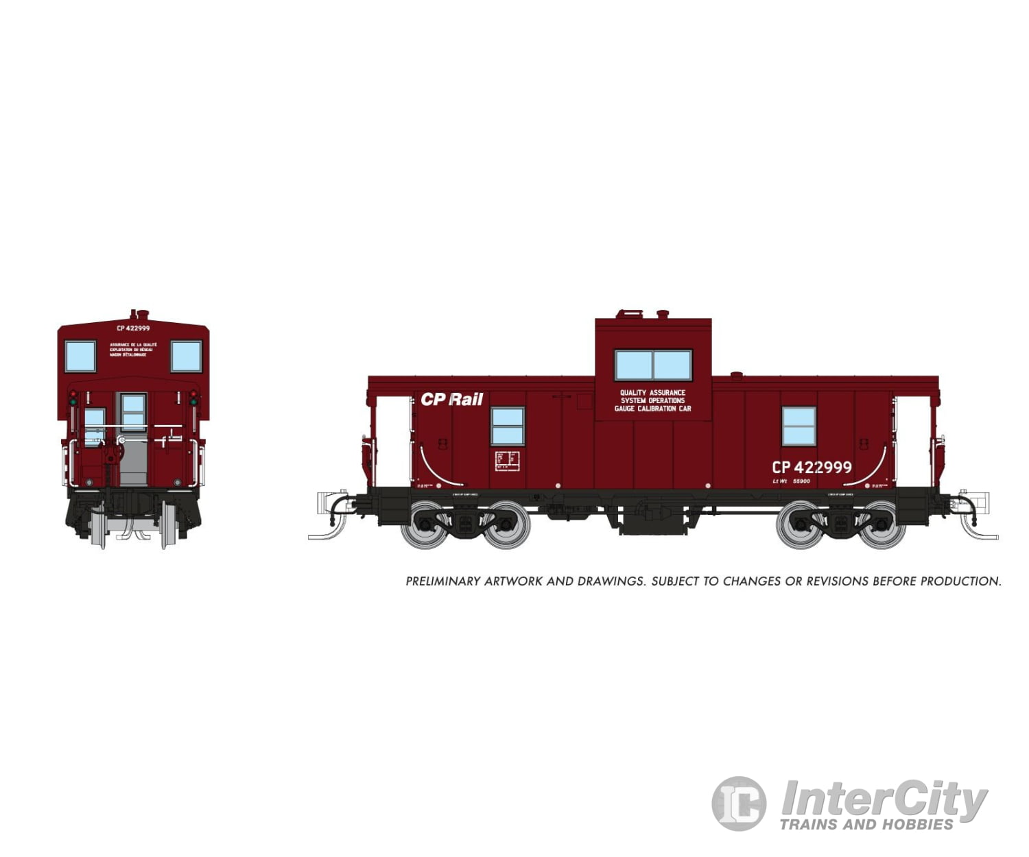 Rapido 510051 N Wide Vision Caboose: CP Rail - Gauge Calibration Car: #422999 Freight Cars