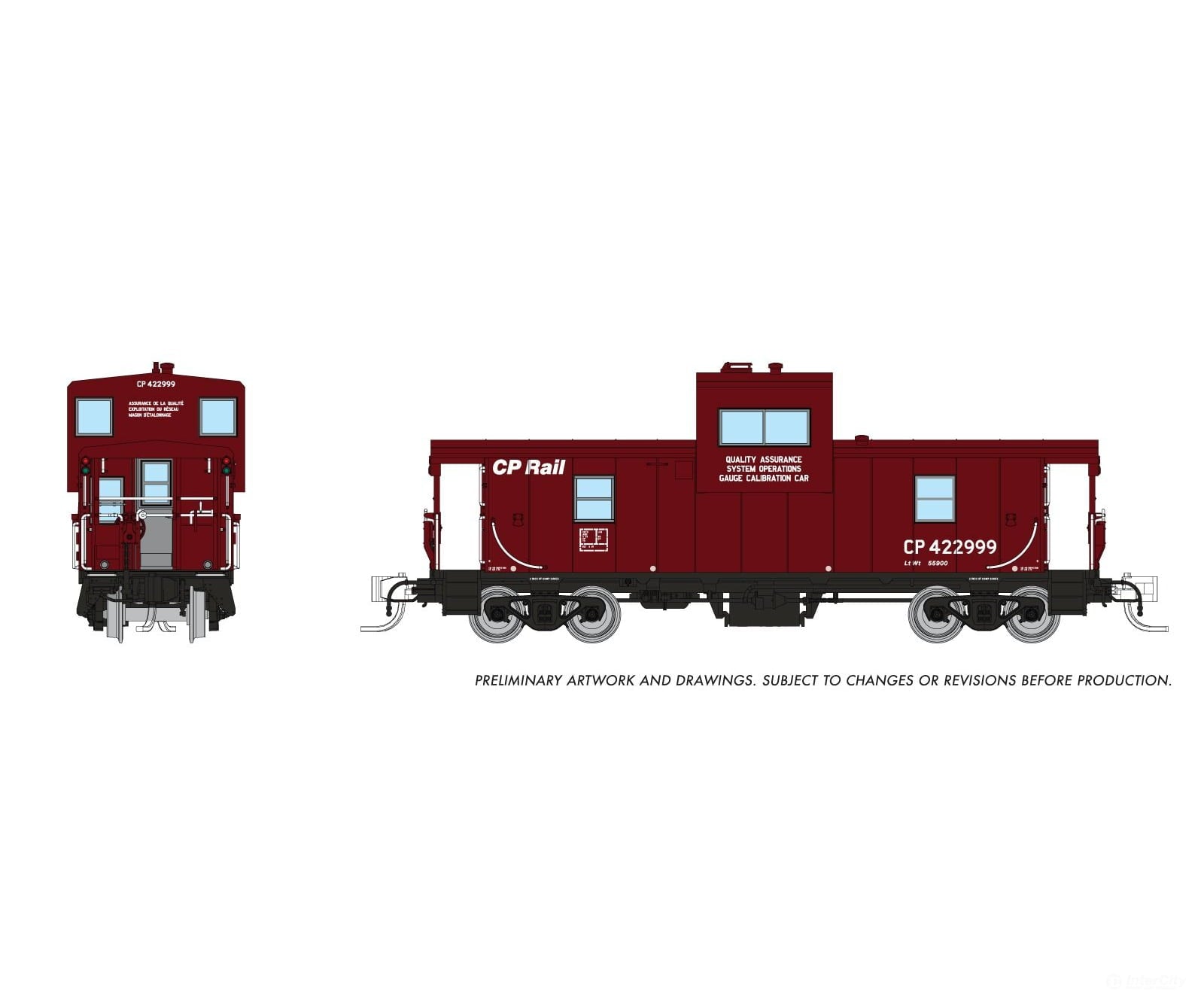 Rapido 510051 N Wide Vision Caboose: CP Rail - Gauge Calibration Car: #422999 Freight Cars