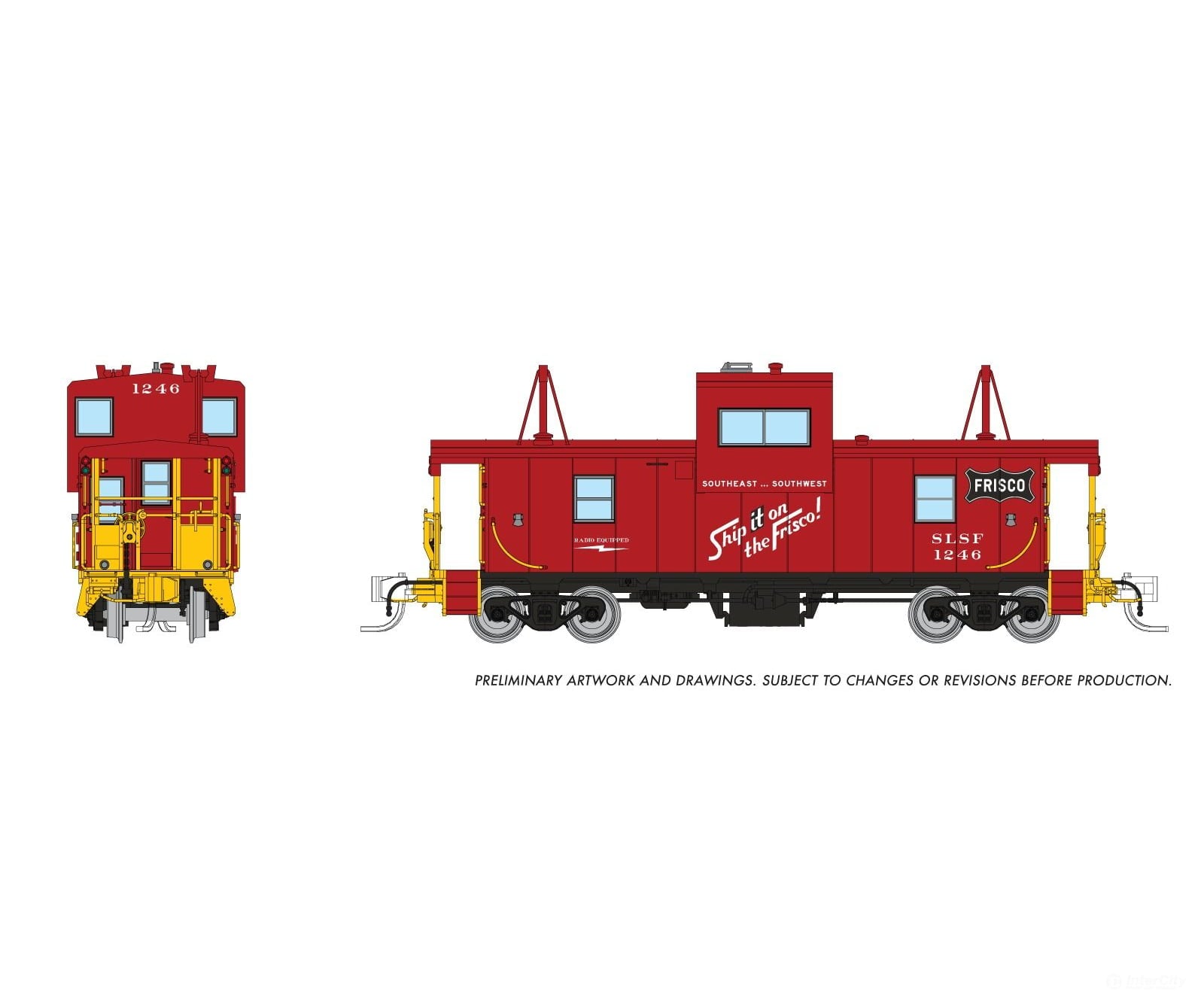 Rapido 510070 N Wide Vision Caboose: Frisco: #1246 Freight Cars