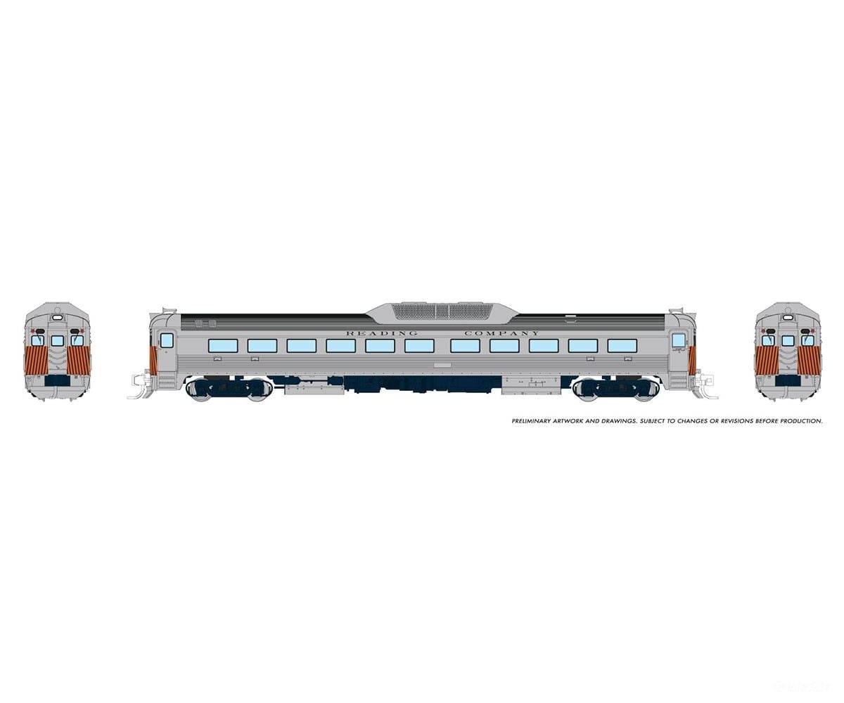 Rapido 516011 N Budd Rdc-1 (Phase 2) (Dc/Silent): Reading - Safety Stripes Locomotives