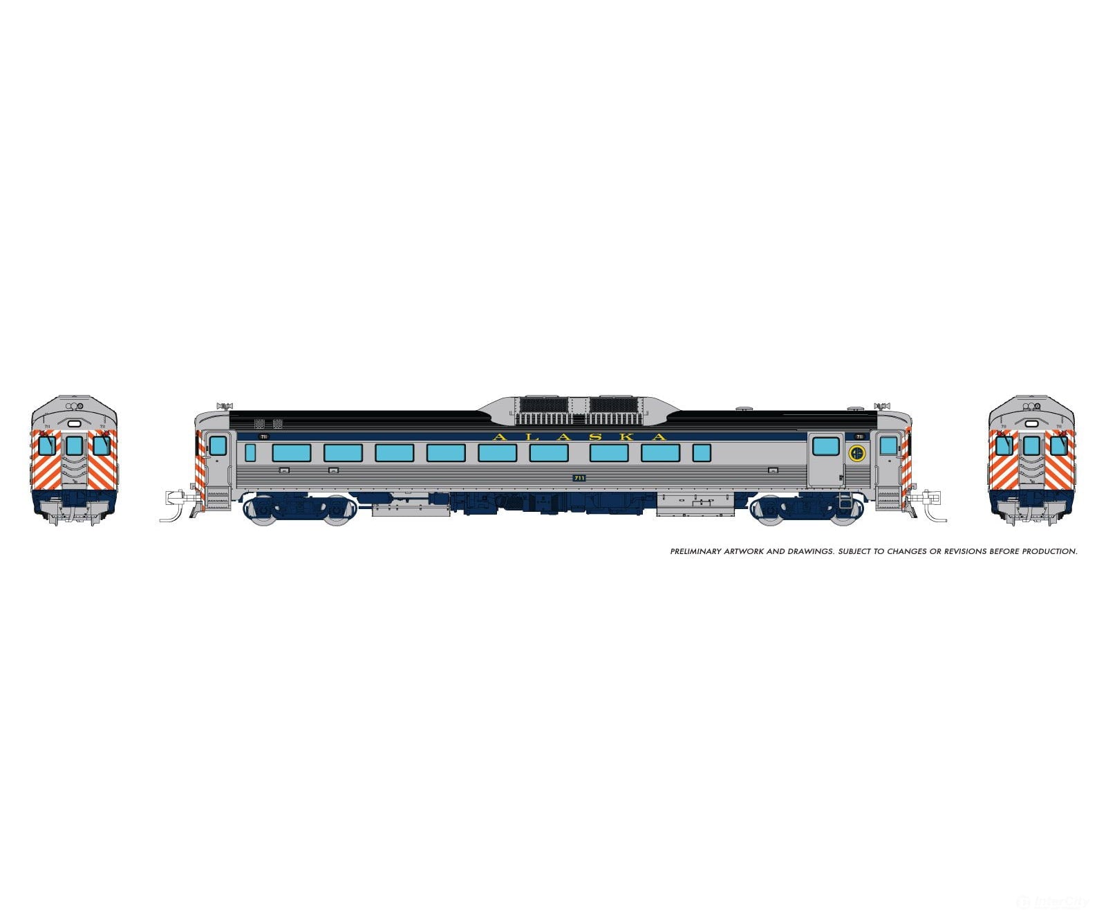 Rapido 516014 N Budd RDC-2 (Ph 1) (DC/Silent): Alaska: #711 Locomotives