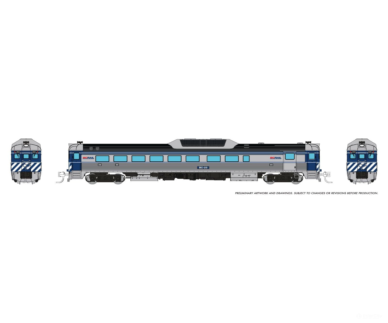 Rapido 516024 N Budd RDC-2 (Ph 2) (DC/Silent): BC Rail - Blue Scheme: BC-23 Locomotives