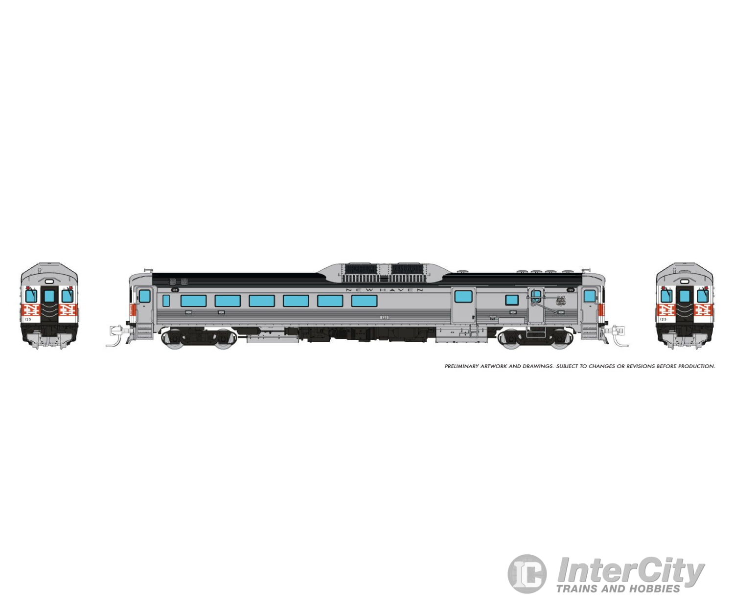 Rapido 516069 N Budd RDC-3 (Ph 1) (DC/Silent): New Haven - McGinnis: #125 Locomotives