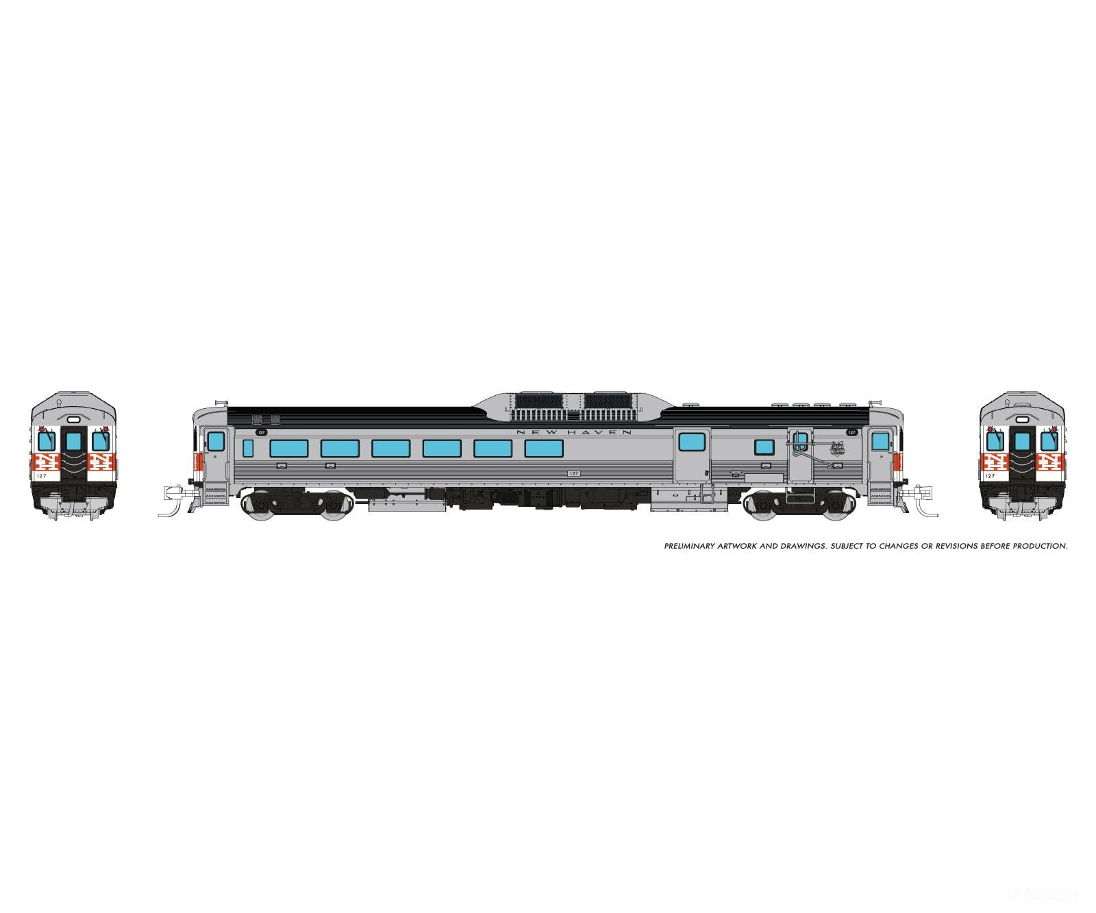 Rapido 516070 N Budd RDC-3 (Ph 1) (DC/Silent): New Haven - McGinnis: #127 Locomotives