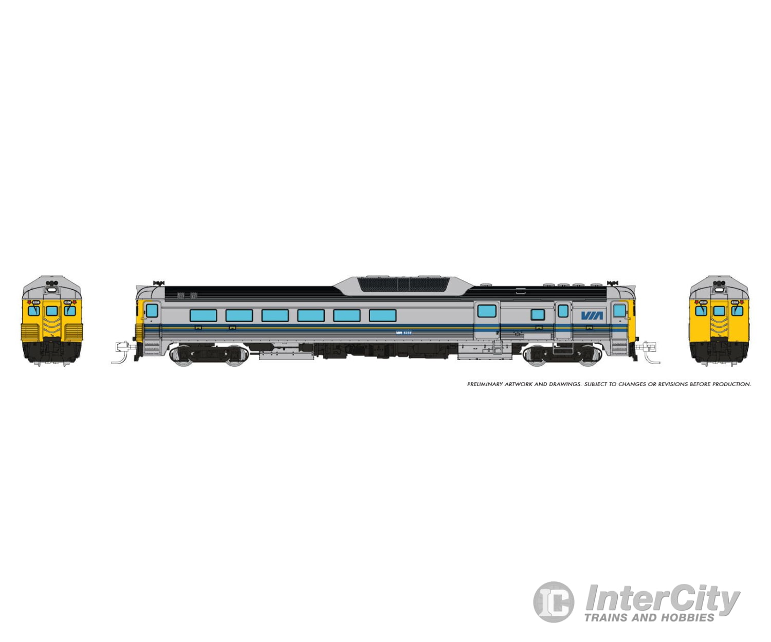 Rapido 516076 N Budd RDC-3 (Ph 2) (DC/Silent): VIA Rail - Early: #6356 Locomotives
