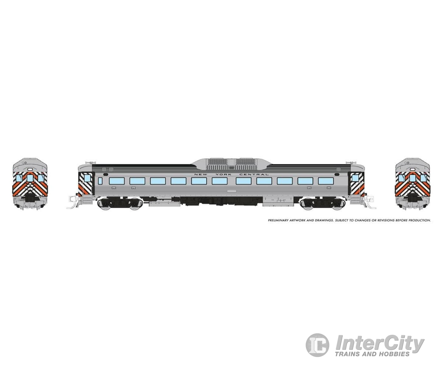 Rapido 516510 N Budd Rdc-1 (Phase 1) (Dc/Dcc/Sound): New York Central - Stripes Locomotives