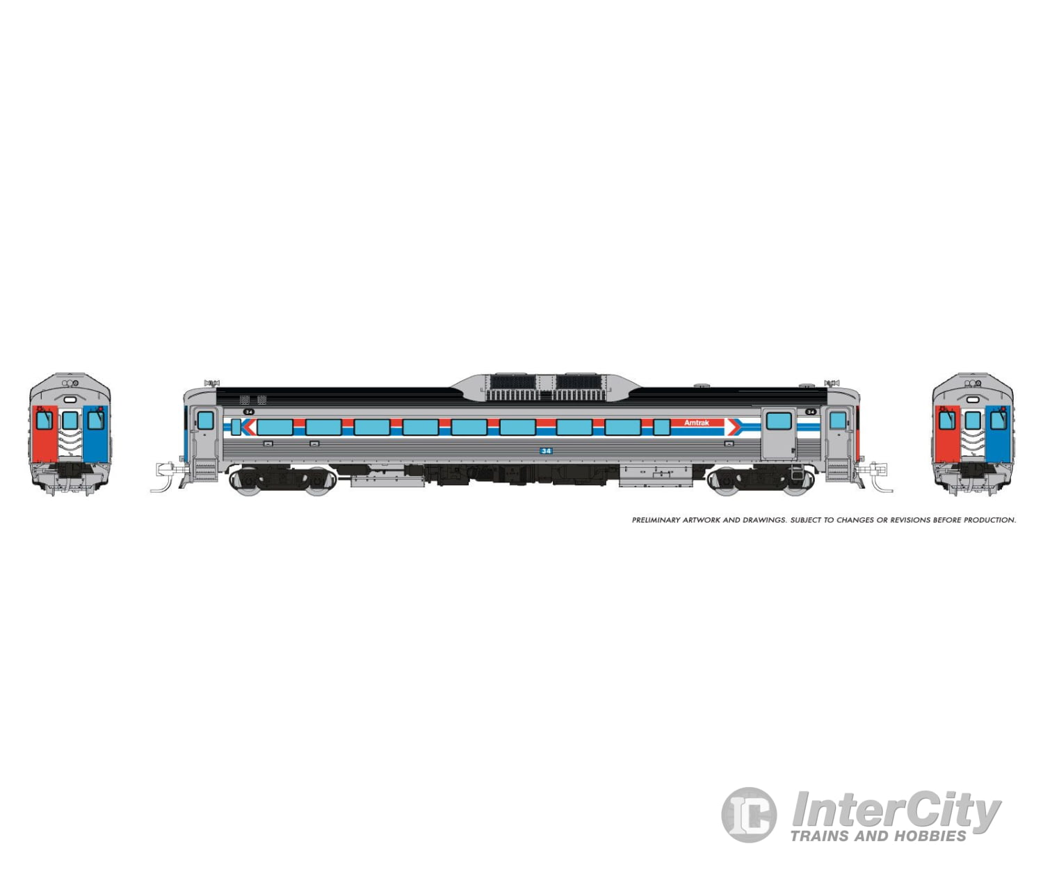 Rapido 516516 N Budd RDC-2 (Ph 1) (DC/DCC/Sound): Amtrak - Phase 1: #34 Locomotives