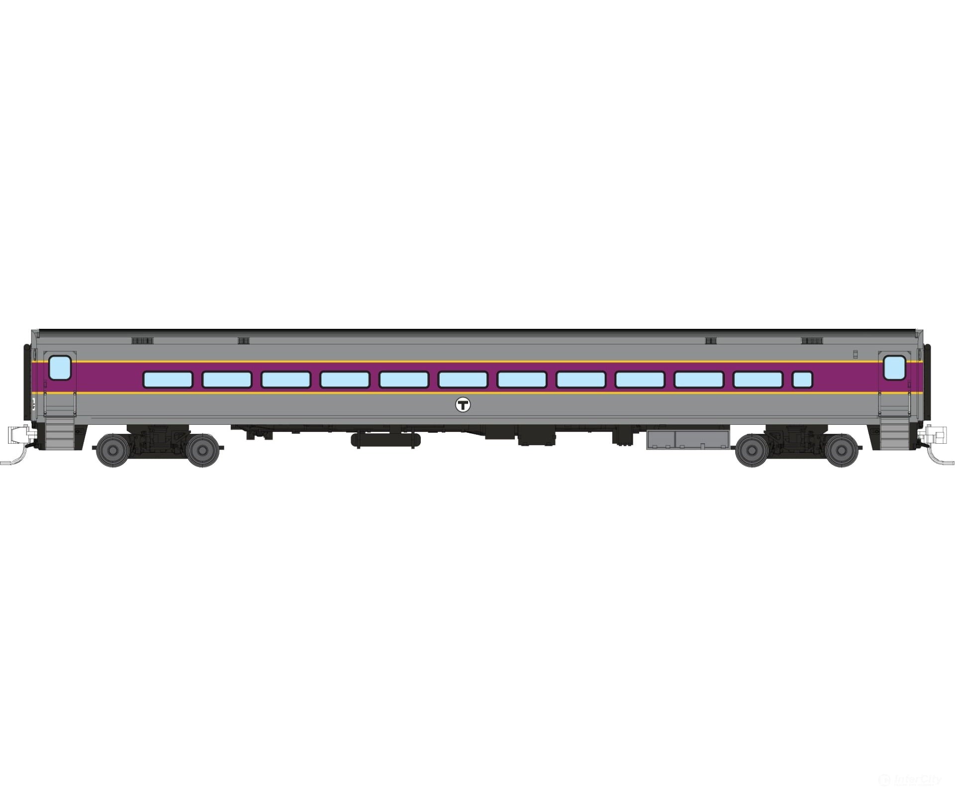 Rapido 528060 N Comet Car: MBTA - Late Scheme: Coach - Passenger Cars