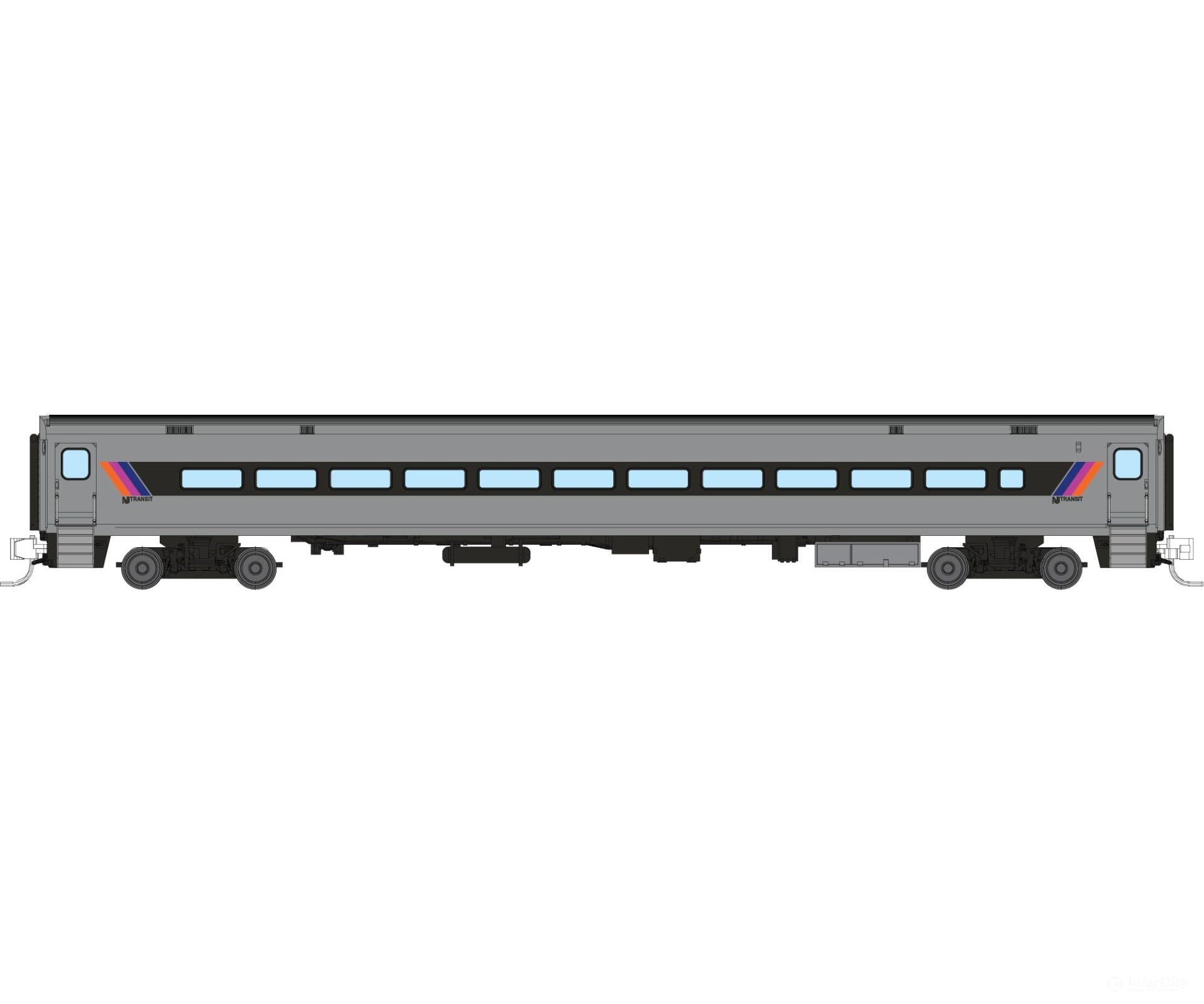 Rapido 528068 N Comet Car: NJ Transit - Narrow Black Stripe: Coach - Passenger Cars