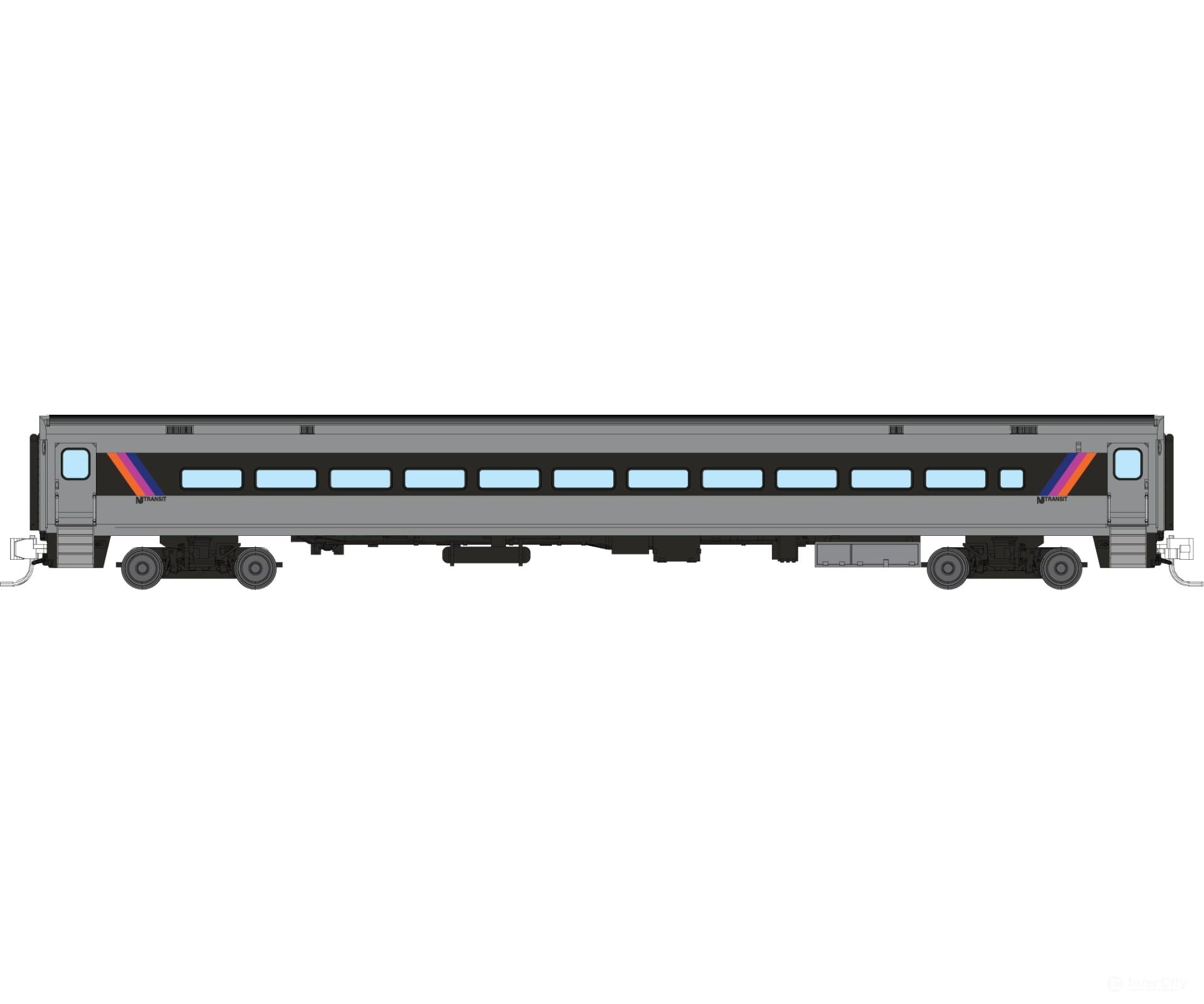Rapido 528069 N Comet Car: NJ Transit - Wide Black Stripe: Coach - Passenger Cars