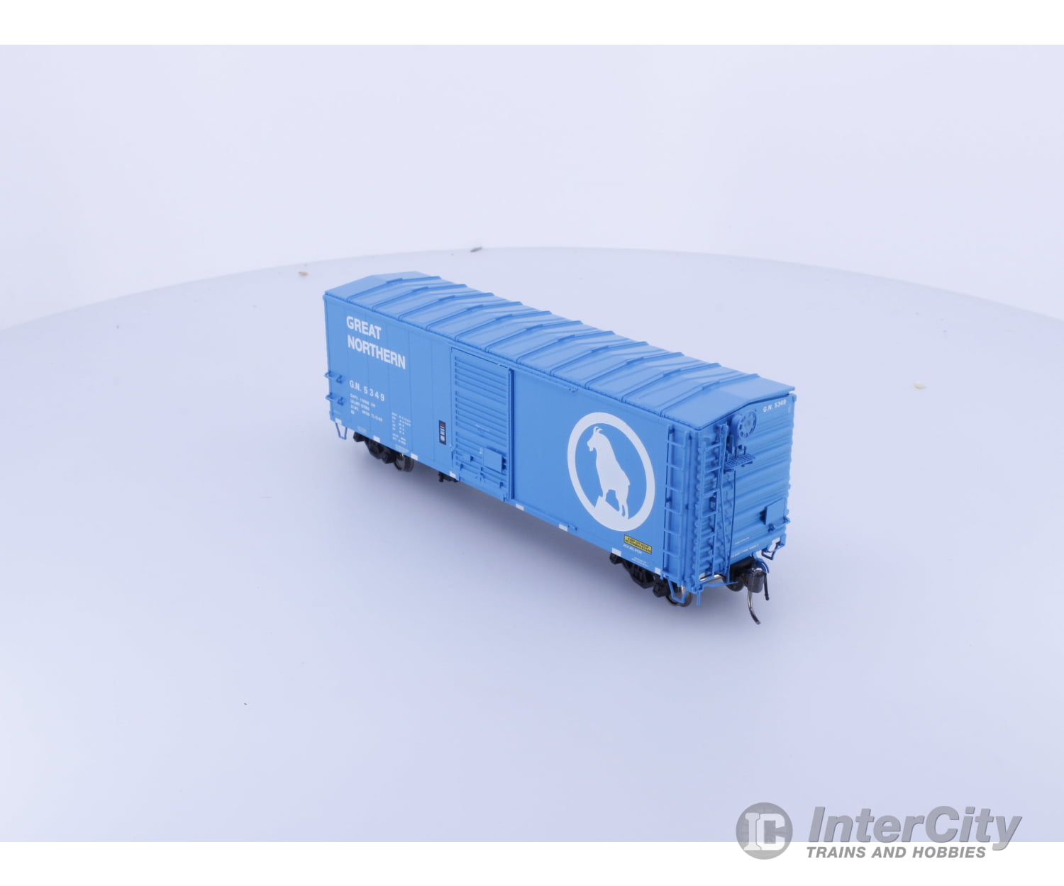 Rapido 5349 HO 40’ Box Car With Late IDNE Big Sky Blue Great Northern (GN) 5349 Freight Cars