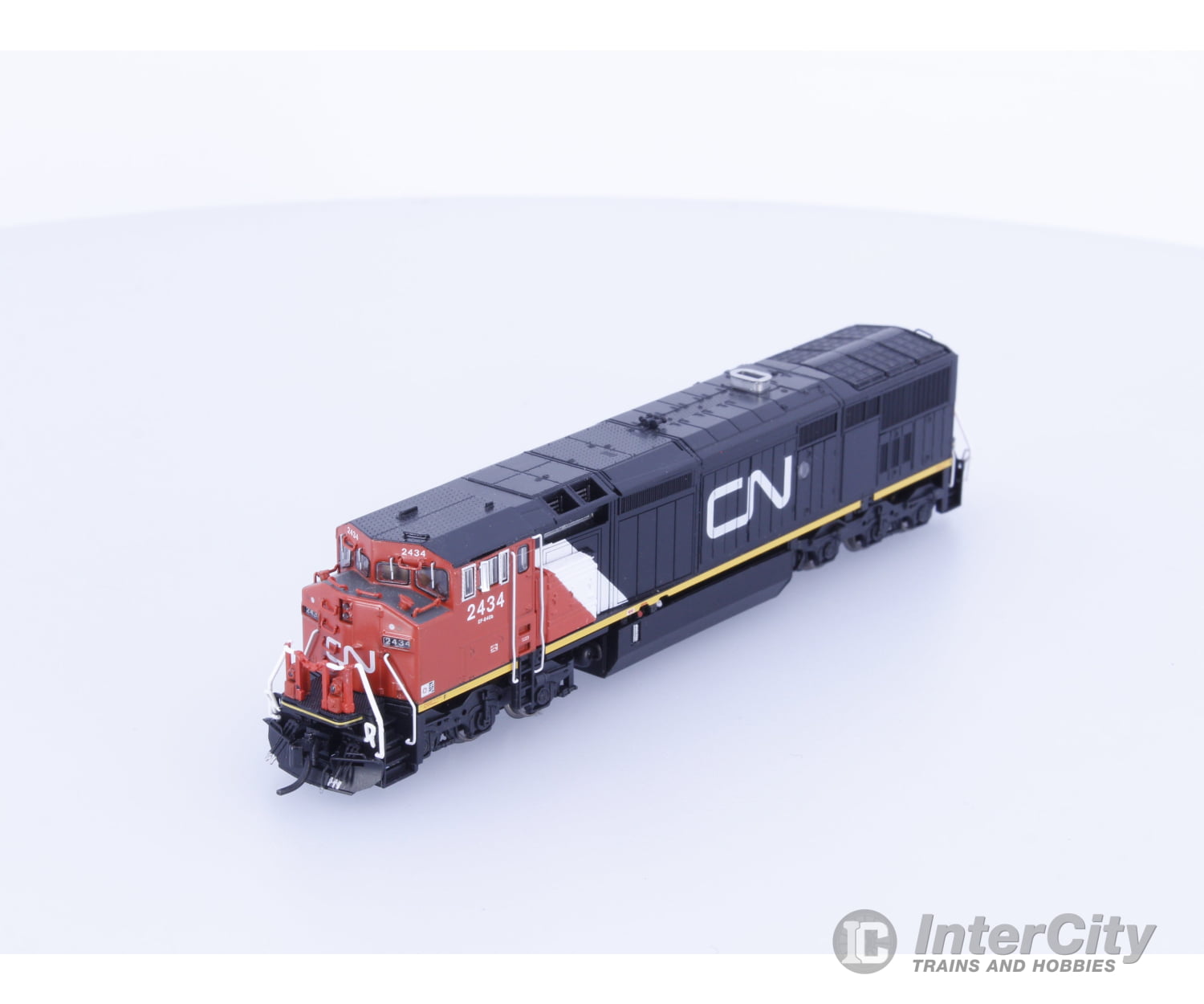 Rapido 540014 N Dash 8-40CM Diesel Locomotive Stripes Scheme Canadian National (CN) 2434 DC Locomotives
