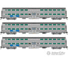 Rapido 545005 N Gallery Commuter Car: Metra - Bn Logo: Set #3 (Coaches: 749 756 760) Passenger Cars