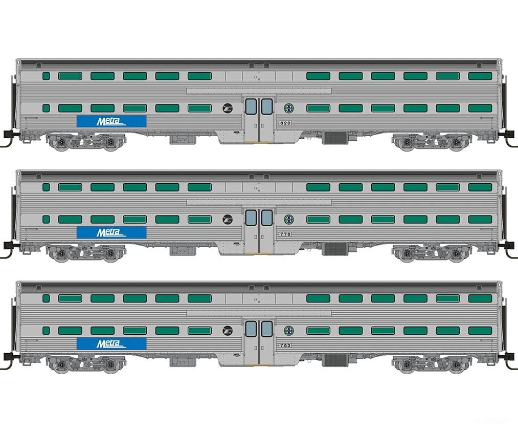 Rapido 545008 N Gallery Commuter Car: Metra - Bnsf: Set #3 (Coaches: 763 778 820) Passenger Cars
