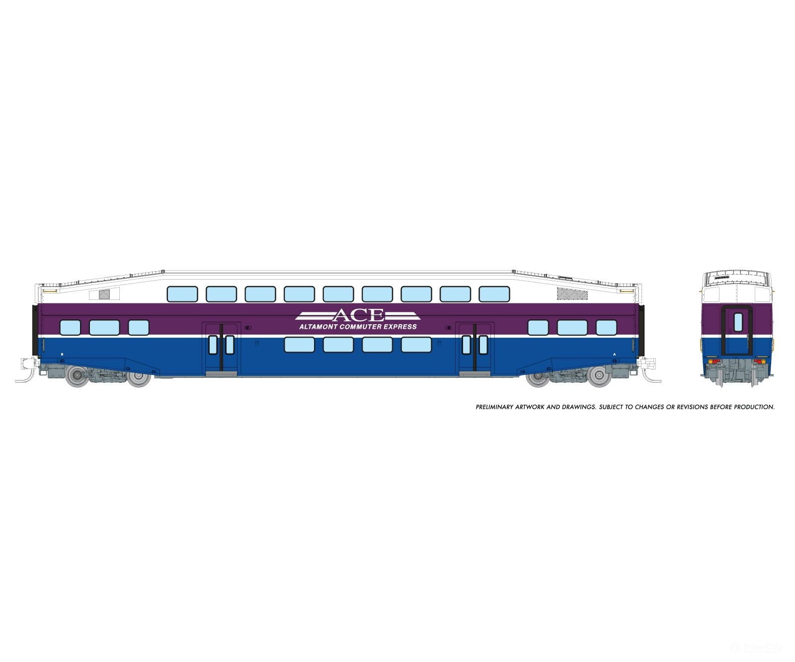 Rapido 546003A N Bilevel Commuter Car: Ace - Early: Single Coach Passenger Cars