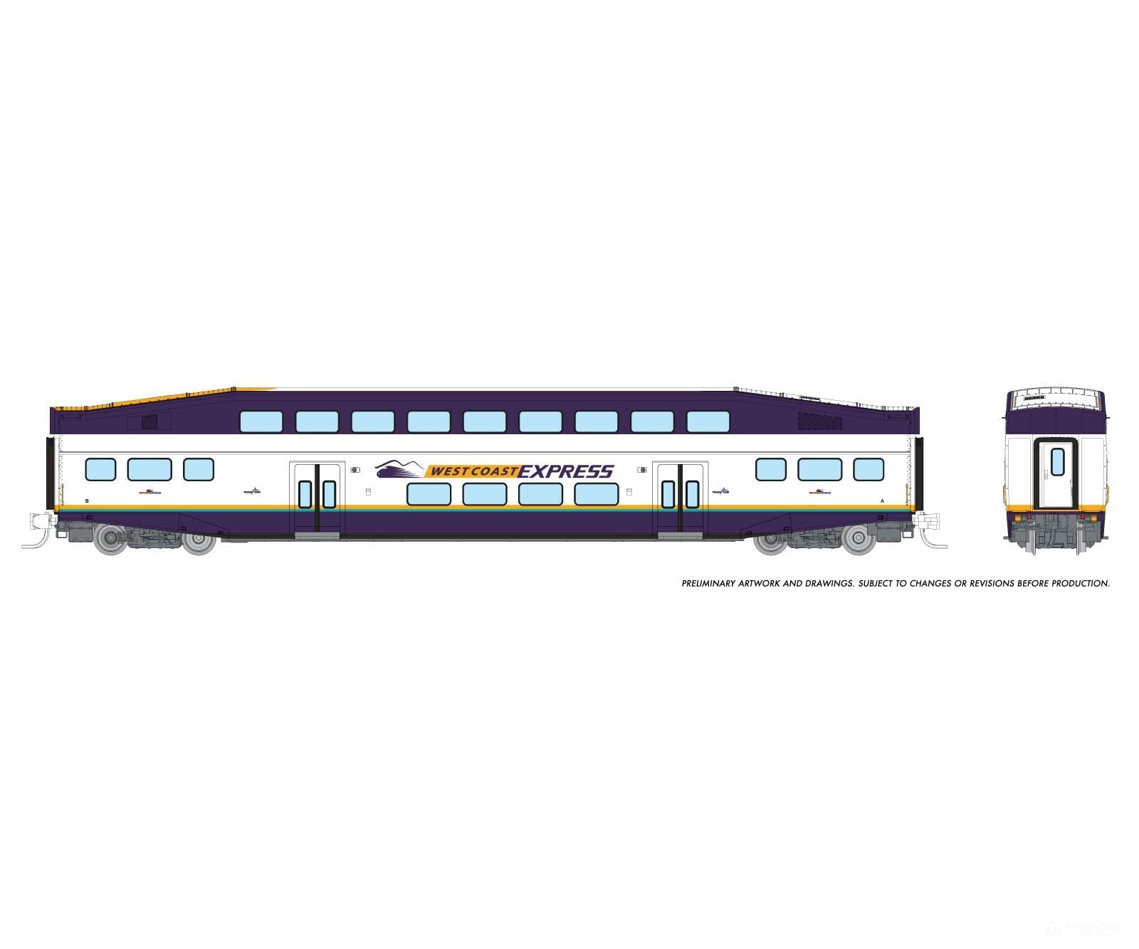 Rapido 546033 N Bilevel Commuter Car: West Coast Express: Set #3 (Coaches: 302 303 307) Passenger