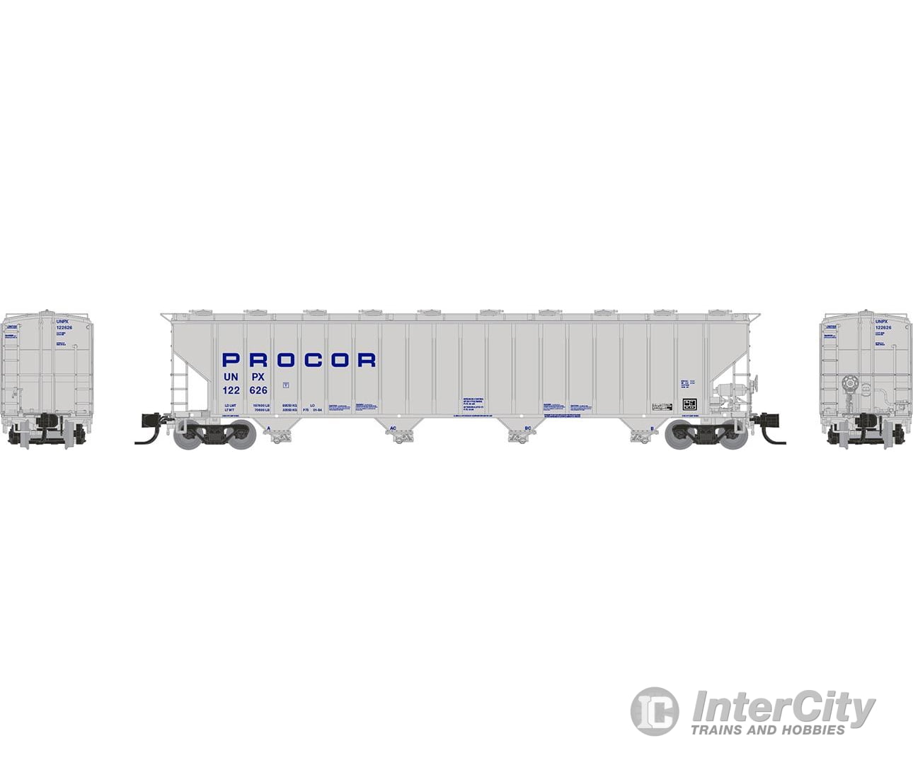 Rapido 560002A N Procor 5820 Covered Hopper: Unpx - Blue Solid: Single Car