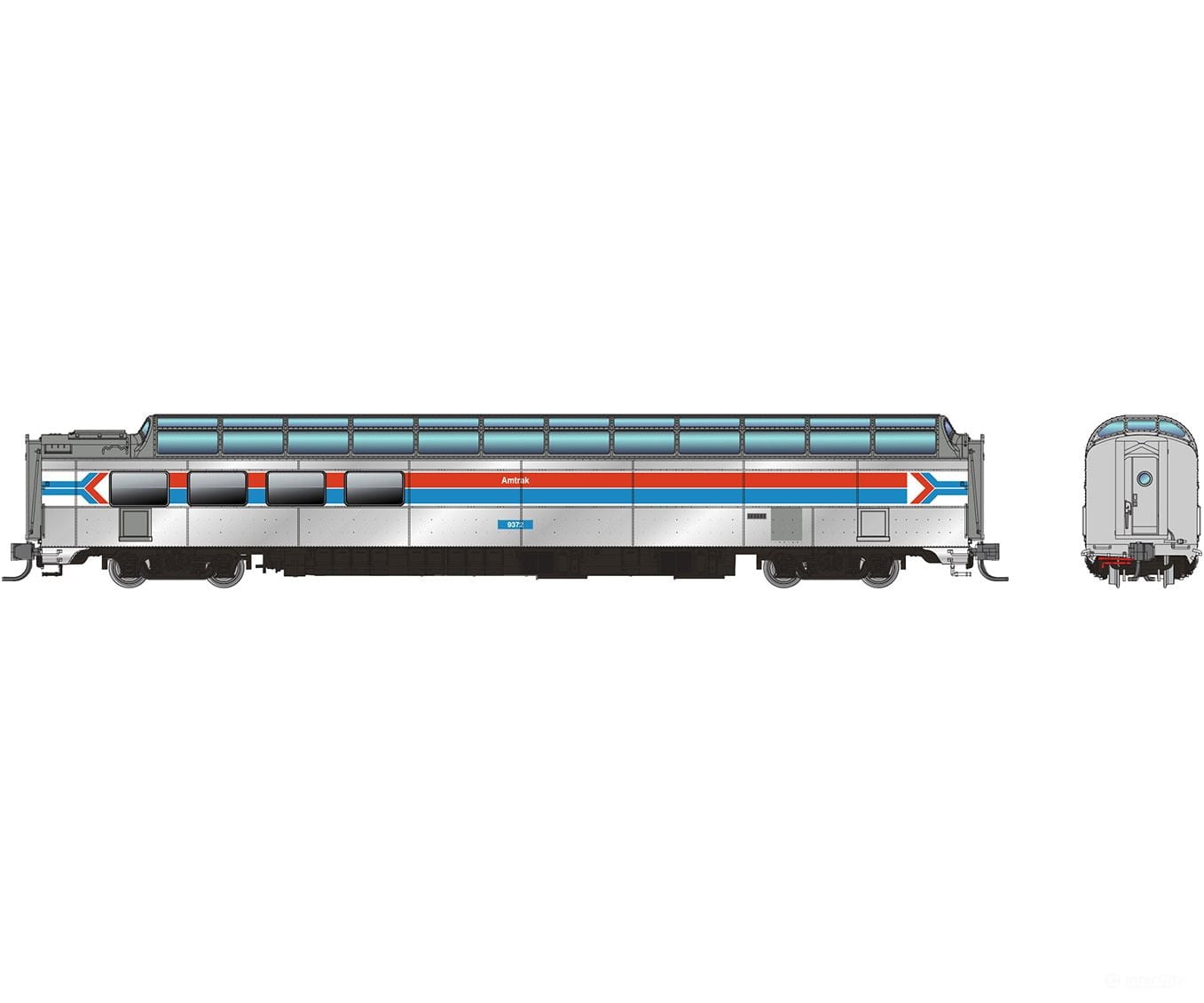 Rapido 575011 N Sp Dome-Lounge W/Flat Sides: Amtrak - Phase 1: #9371 Passenger Cars
