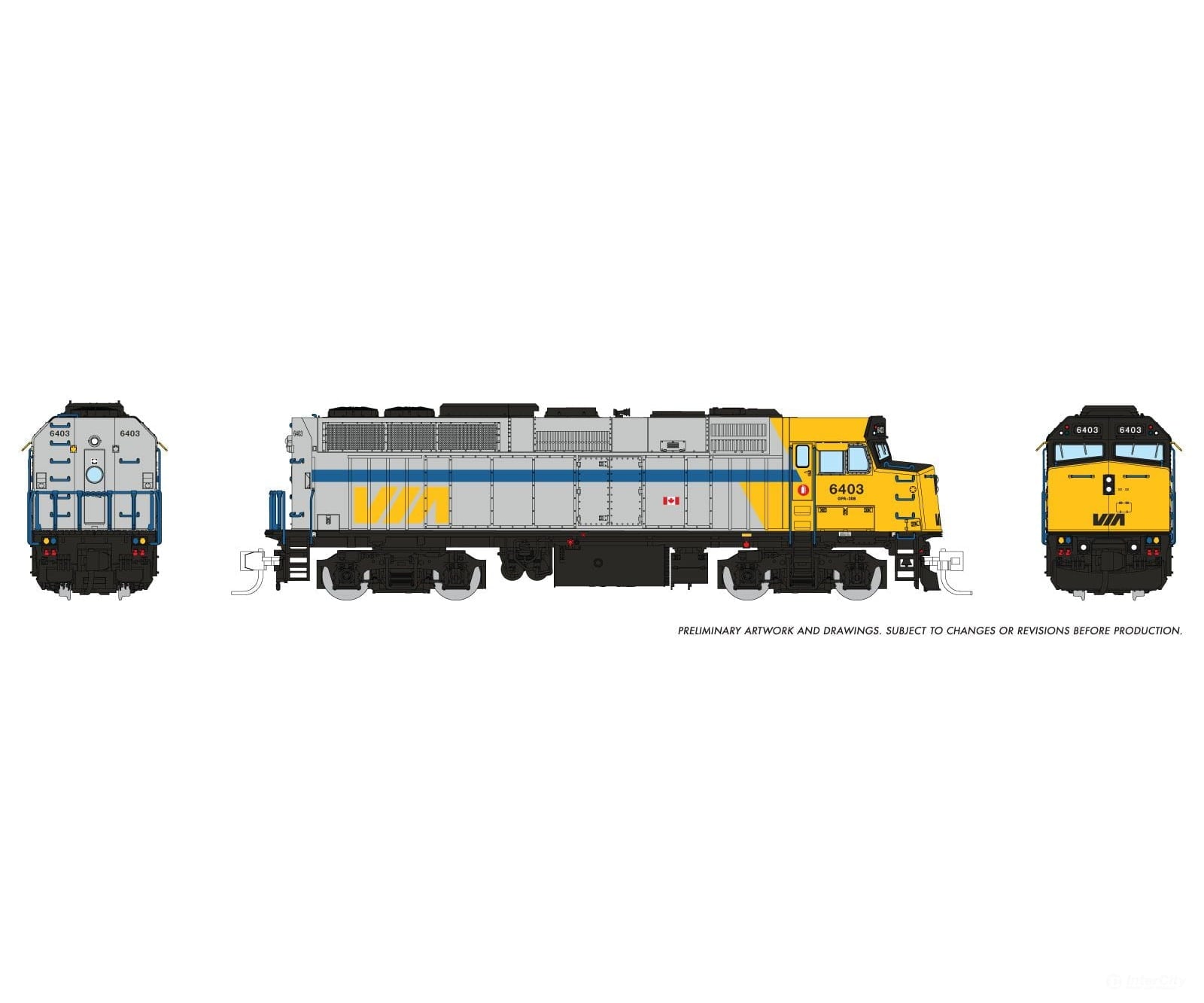 Rapido 580510 N F40PH-2D (DC/DCC/Sound): VIA Rail - Original Scheme: #6403 Locomotives
