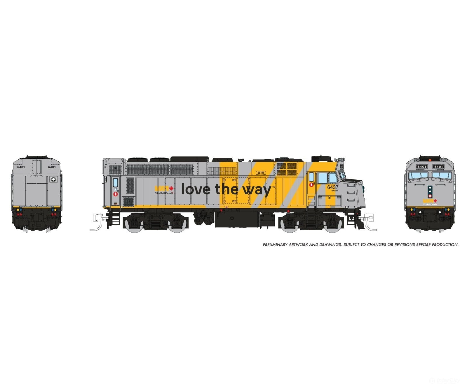 Rapido 582514 N Rebuilt F40PH-2D (DC/DCC/Sound): VIA Rail - Love The Way Wrap: #6437 Locomotives