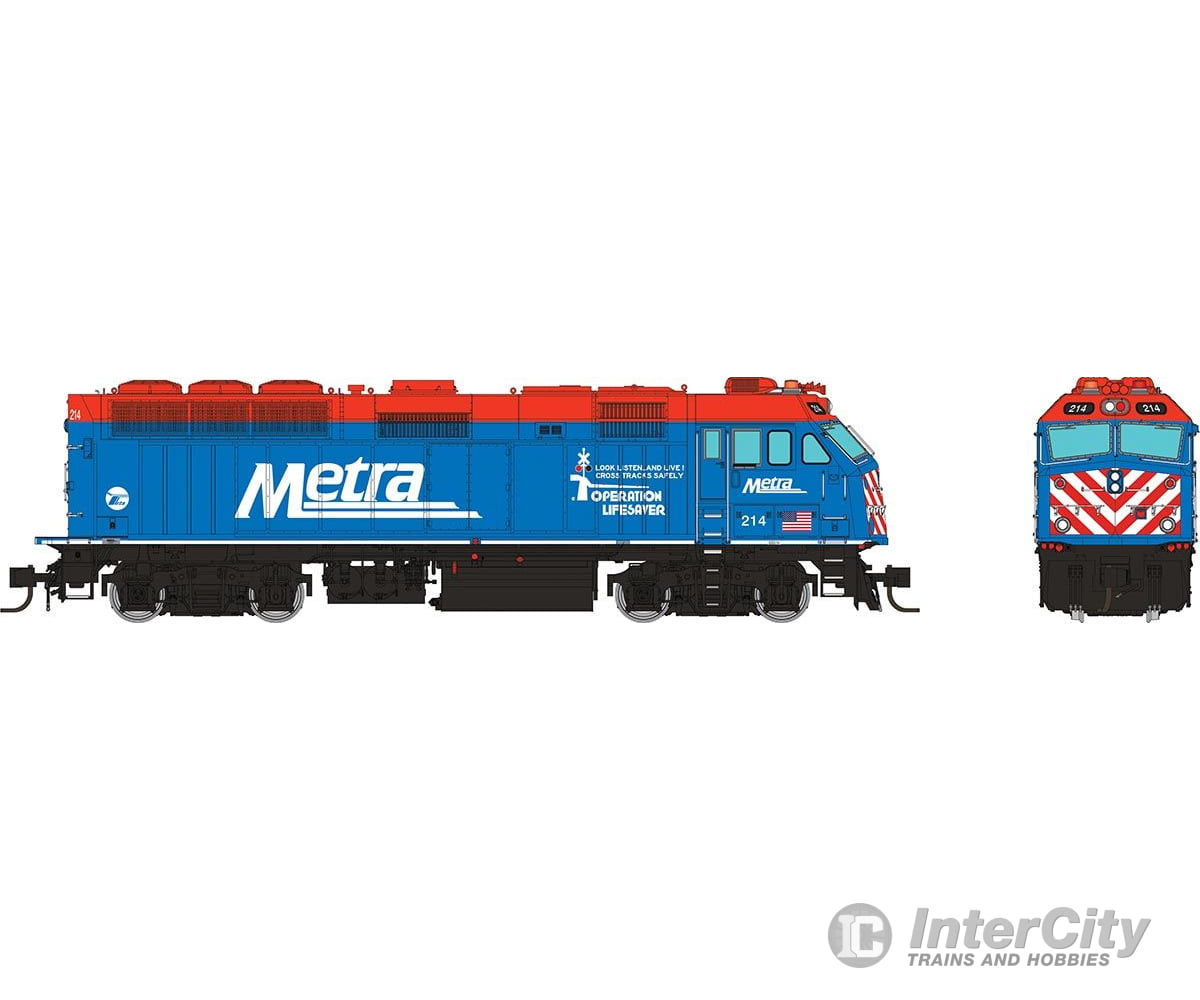 Rapido 583004 N F40Phm-2 (Dc/Silent): Metra - Blue Scheme / Ol: #214 Locomotives