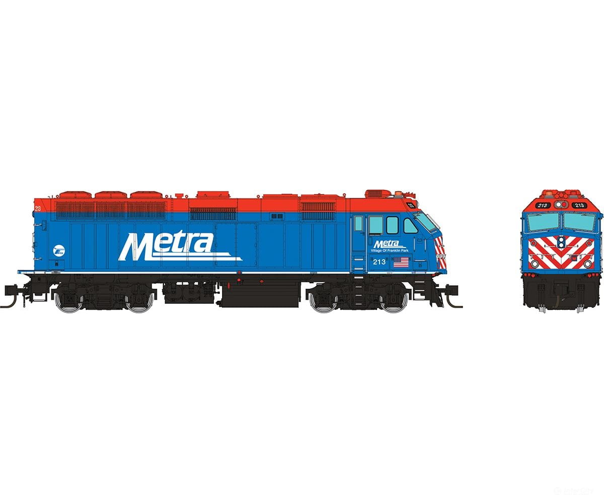 Rapido 583503 N F40Phm-2 (Dc/Dcc/Sound): Metra - Blue Scheme: #213 (Village Of Franklin Park)