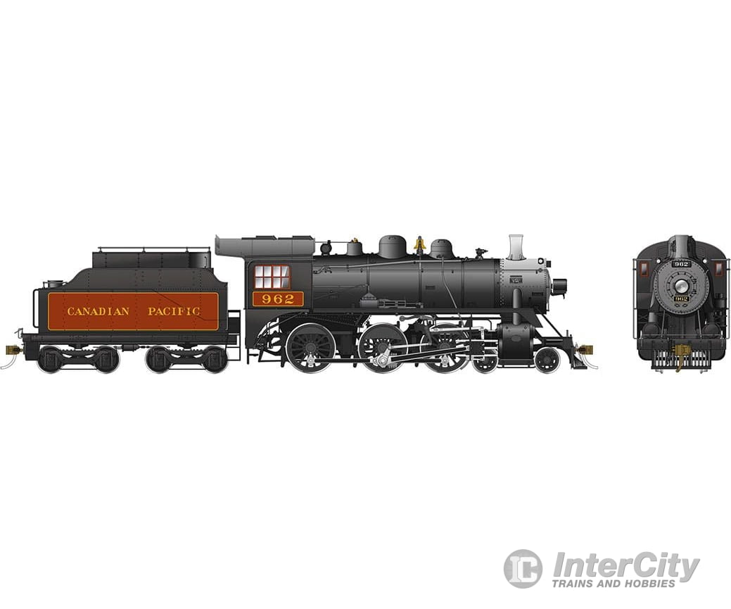 Rapido 602010 Ho Scale D10J Steam Locomotive (Dc/Silent): Cpr Maroon #962 Locomotives