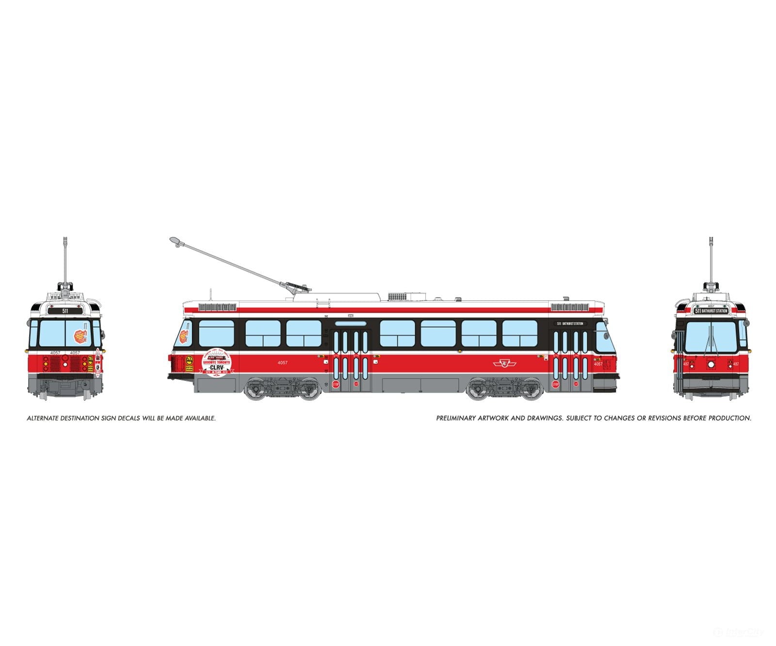 Rapido 702509 HO CLRV (DC/DCC/Sound): TTC - Late Version: #4057 ’Goodbye Toronto’