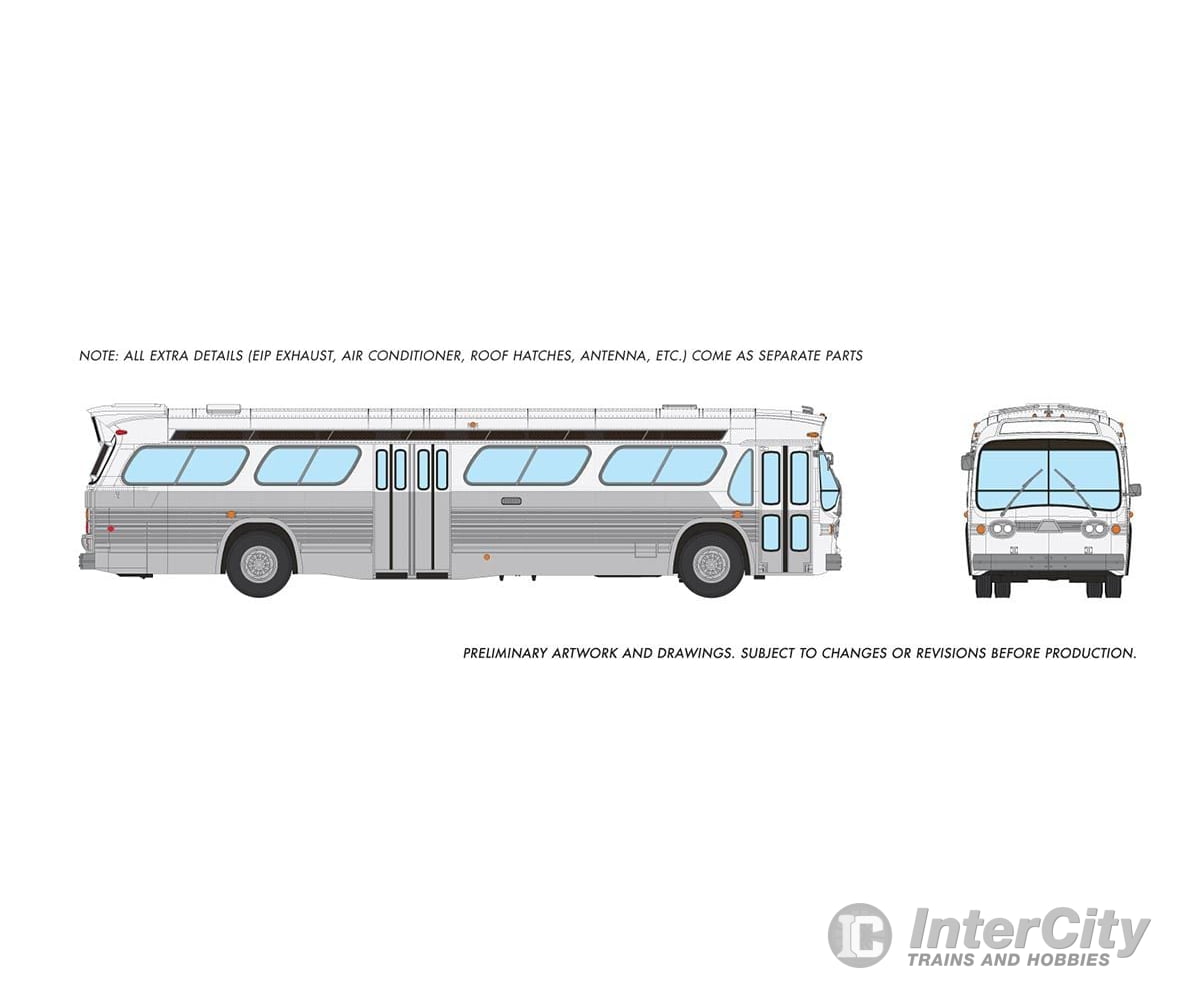 Rapido 751037 Ho 1/87 New Look Bus (Deluxe): Unlettered Transit W/ Dual Doors: White/Silver Cars