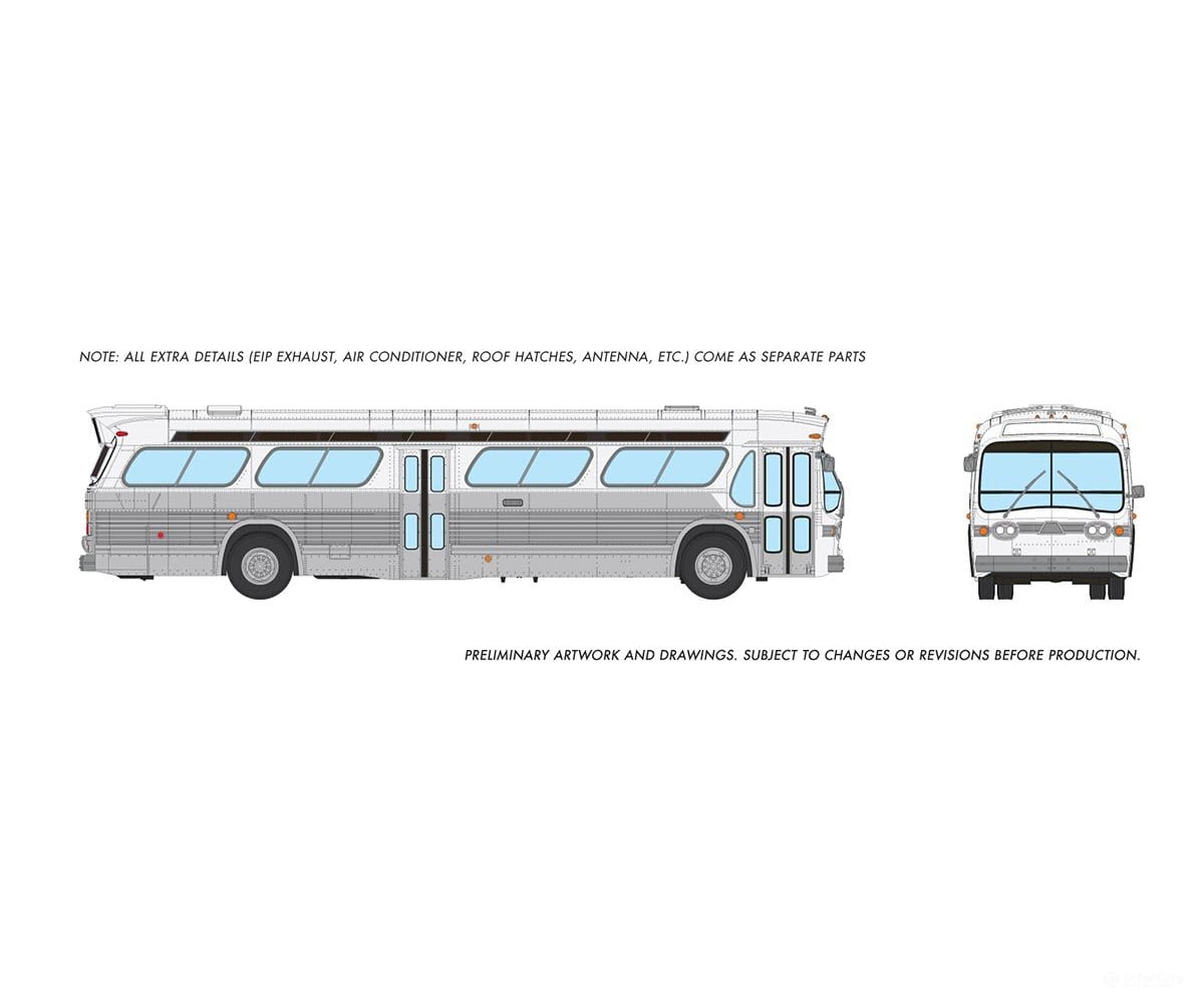 Rapido 753070 Ho 1/87 New Look Bus (Deluxe): Unlettered Transit W/ Single Door: White/Silver Cars