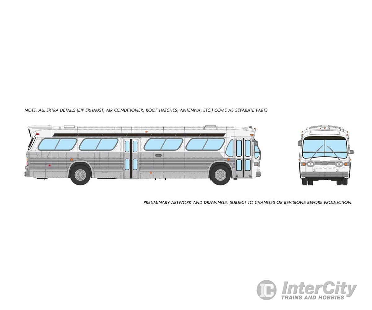 Rapido 753070 Ho 1/87 New Look Bus (Deluxe): Unlettered Transit W/ Single Door: White/Silver Cars