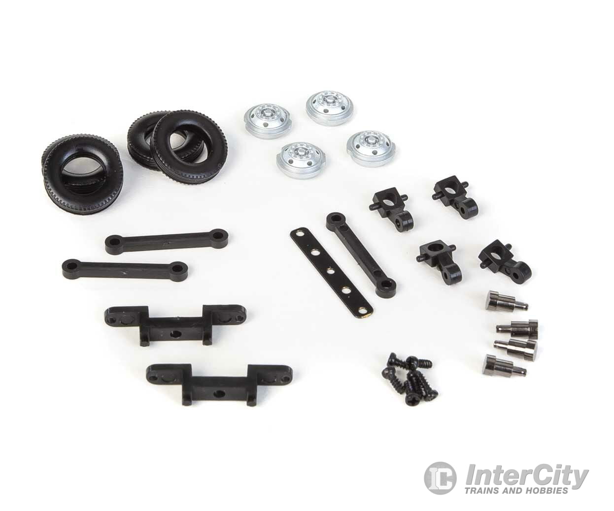 Rapido Ho 102077 Bus/Truck Budd Five Hole Steerable Front Axle W/Wheels/Tires -- 2 Sets Parts