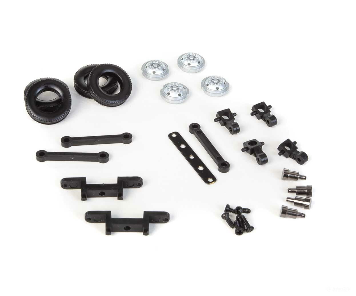 Rapido Ho 102077 Bus/Truck Budd Five Hole Steerable Front Axle W/Wheels/Tires -- 2 Sets Parts