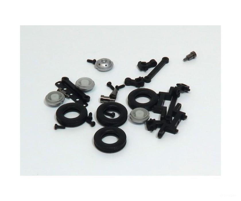 Rapido Ho 102077 Bus/Truck Budd Five Hole Steerable Front Axle W/Wheels/Tires -- 2 Sets Parts