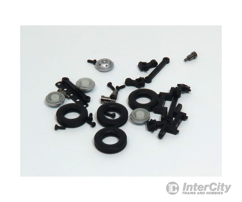 Rapido Ho 102077 Bus/Truck Budd Five Hole Steerable Front Axle W/Wheels/Tires -- 2 Sets Parts