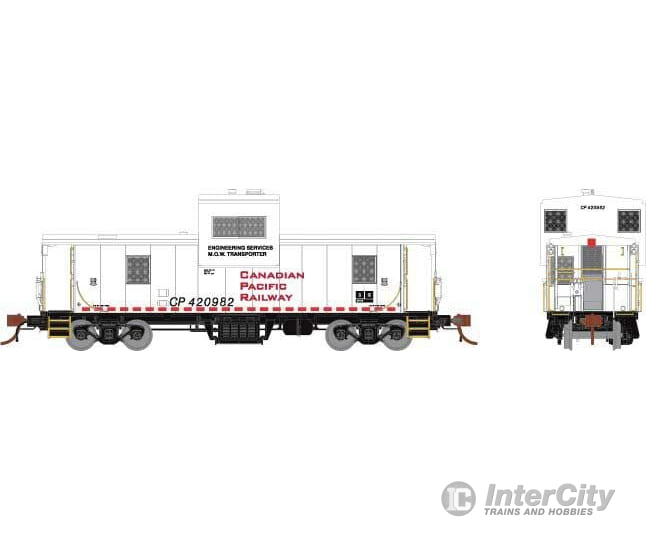 Rapido Ho 110135 Cp Angus Shops Caboose - Ready To Run -- Canadian Pacific 424990 (White Red