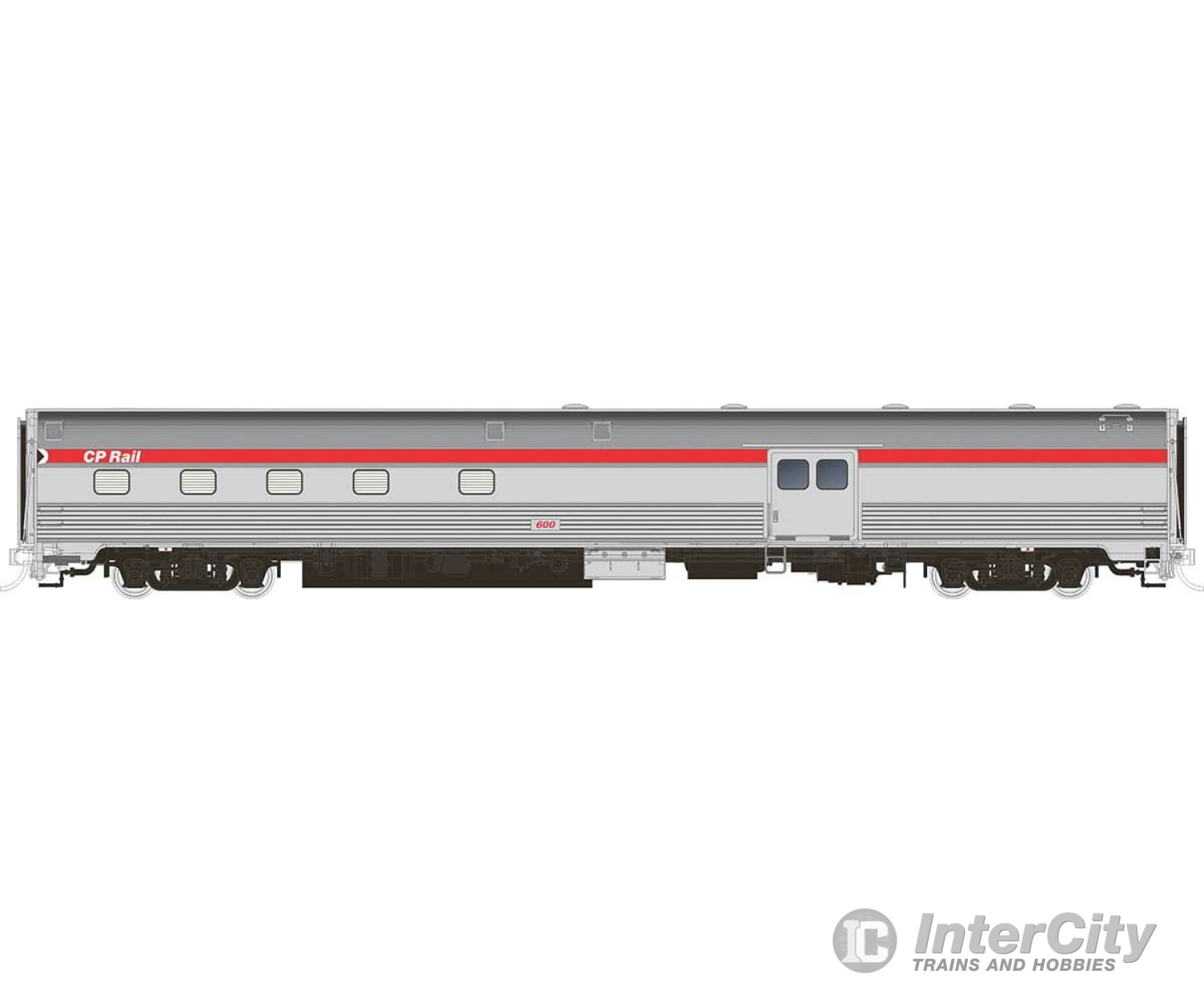 Rapido Ho 114006 Budd Baggage-Dorm - Ready To Run -- Canadian Pacific 600 (Stainless Action Red)