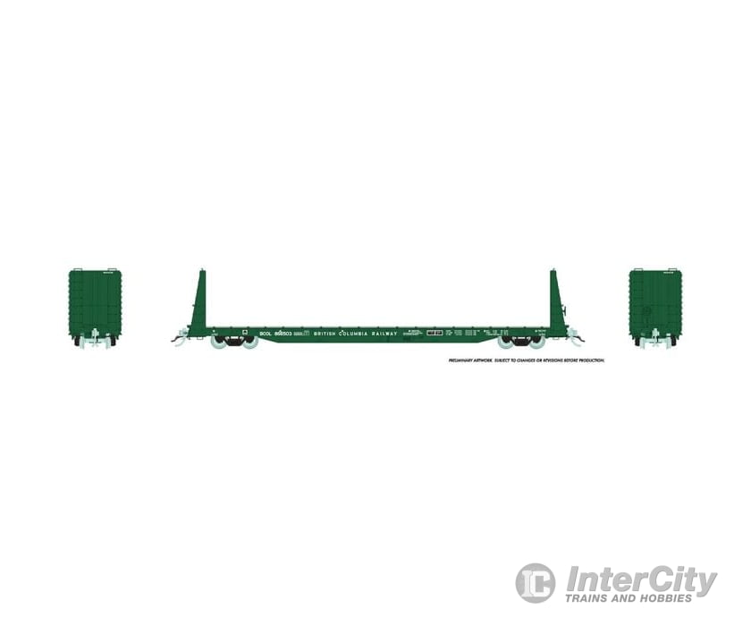 Rapido Ho 147005A Marine Industries Bulkhead Flatcar - Ready To Run -- British Columbia Railway