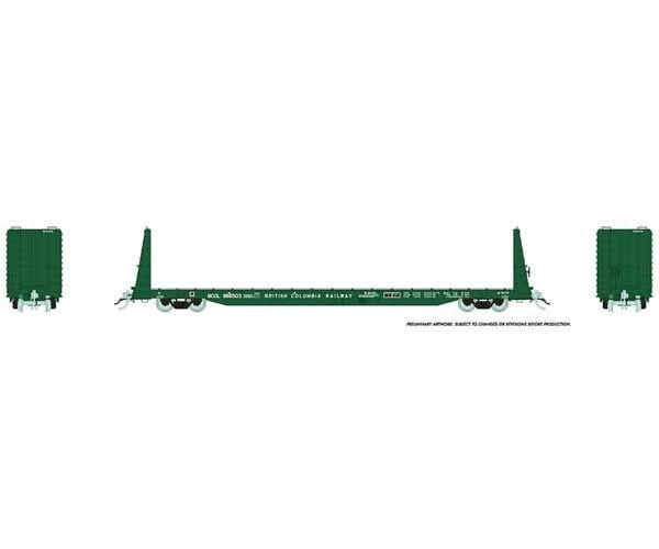 Rapido Ho 147005A Marine Industries Bulkhead Flatcar - Ready To Run -- British Columbia Railway