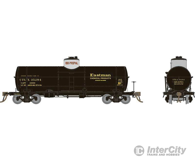 Rapido Ho 159010A Union Tank Car 10 000-Gallon X-3 - Ready To Run -- Eastman Chemical Utlx (Black