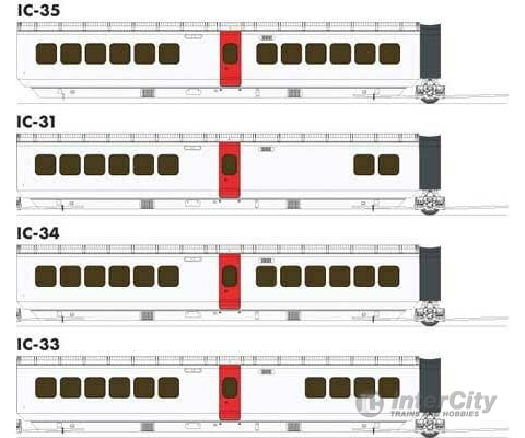 Rapido Ho 203105 Uac Turbotrain Add-On 4-Car Completion Set - Ready To Run Canadian National